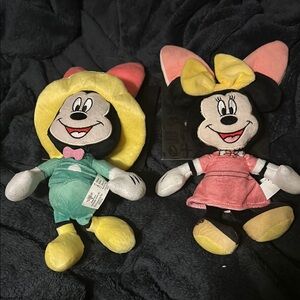 Disney Mickey and Minnie Easter Bunny Squeaker Dog Toys Set New